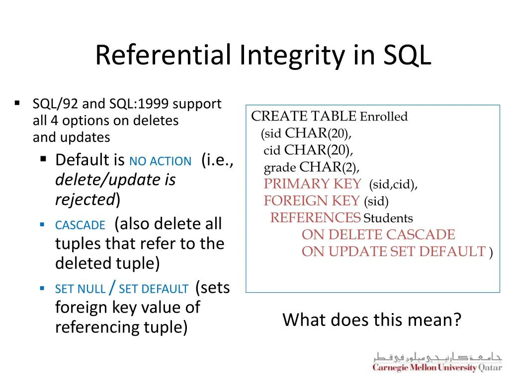 referential integrity in sql