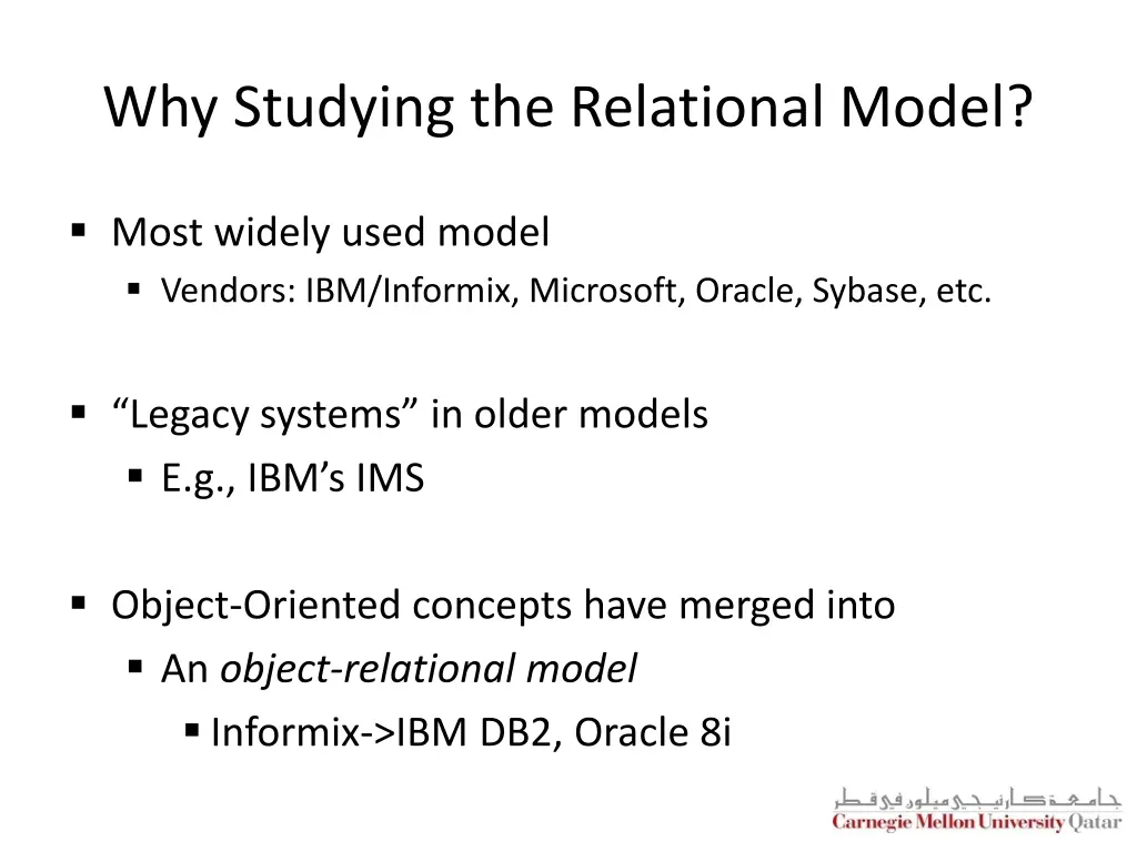 why studying the relational model