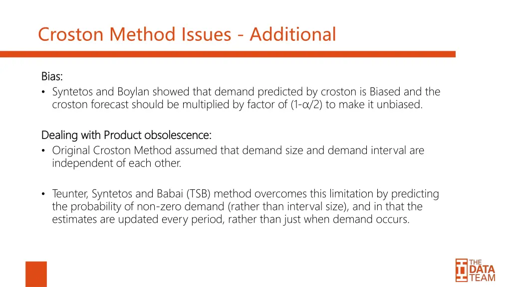 croston method issues additional