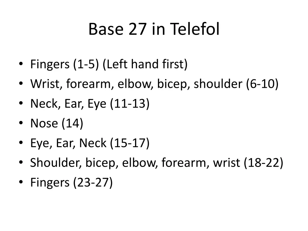 base 27 in telefol