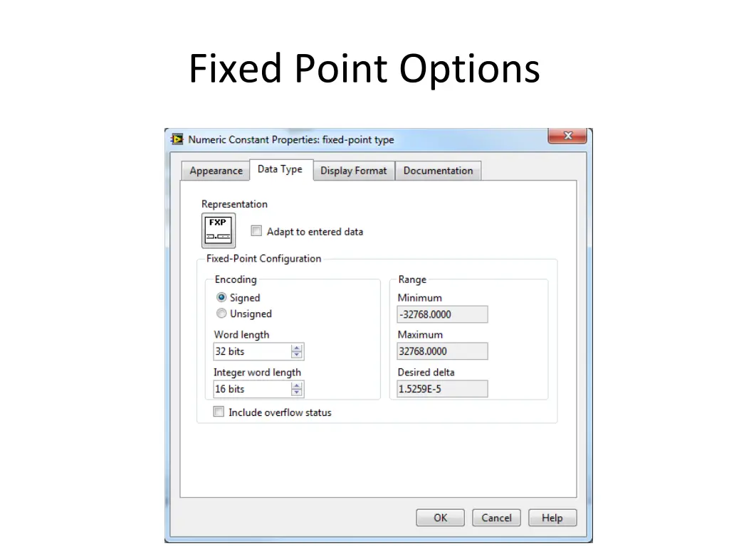 fixed point options