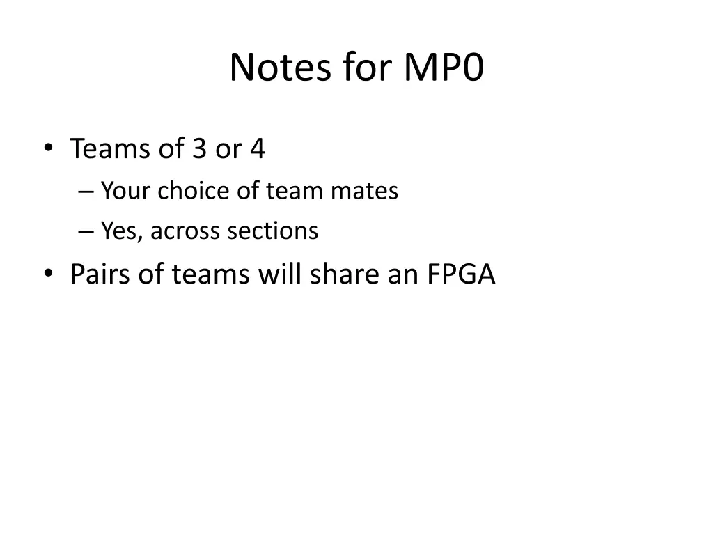 notes for mp0