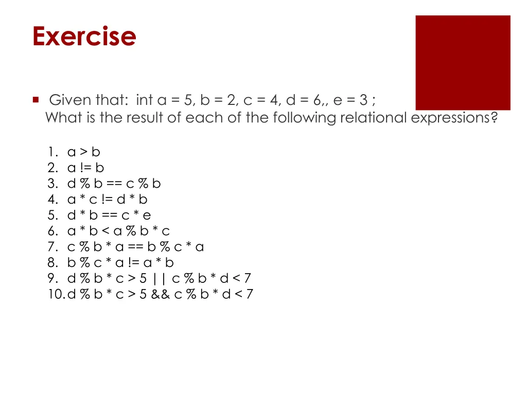 exercise 1