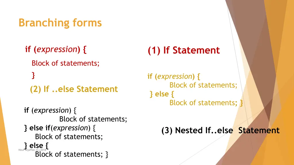 branching forms