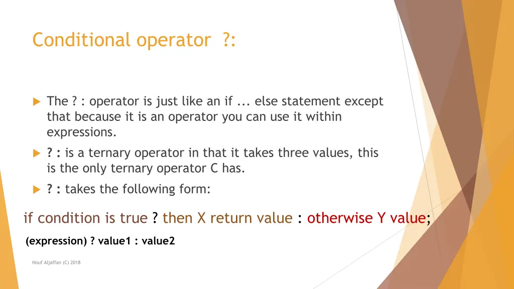 conditional operator