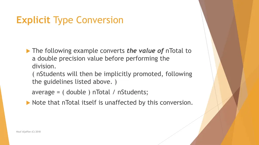 explicit type conversion