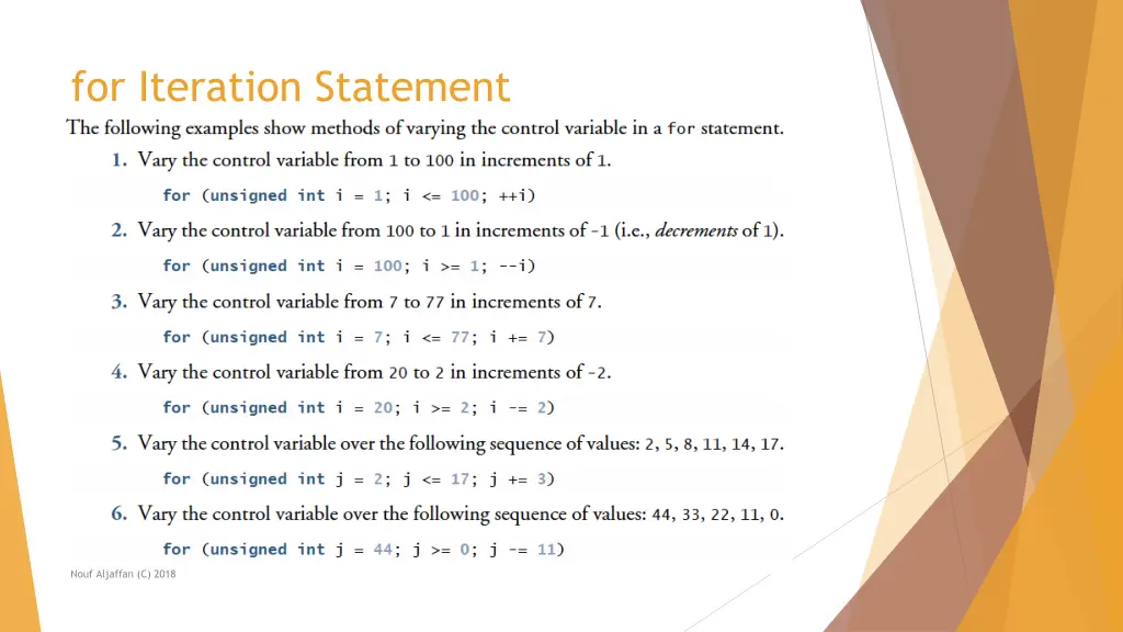 for iteration statement 1