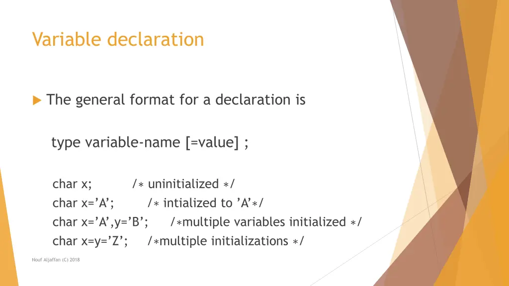 variable declaration