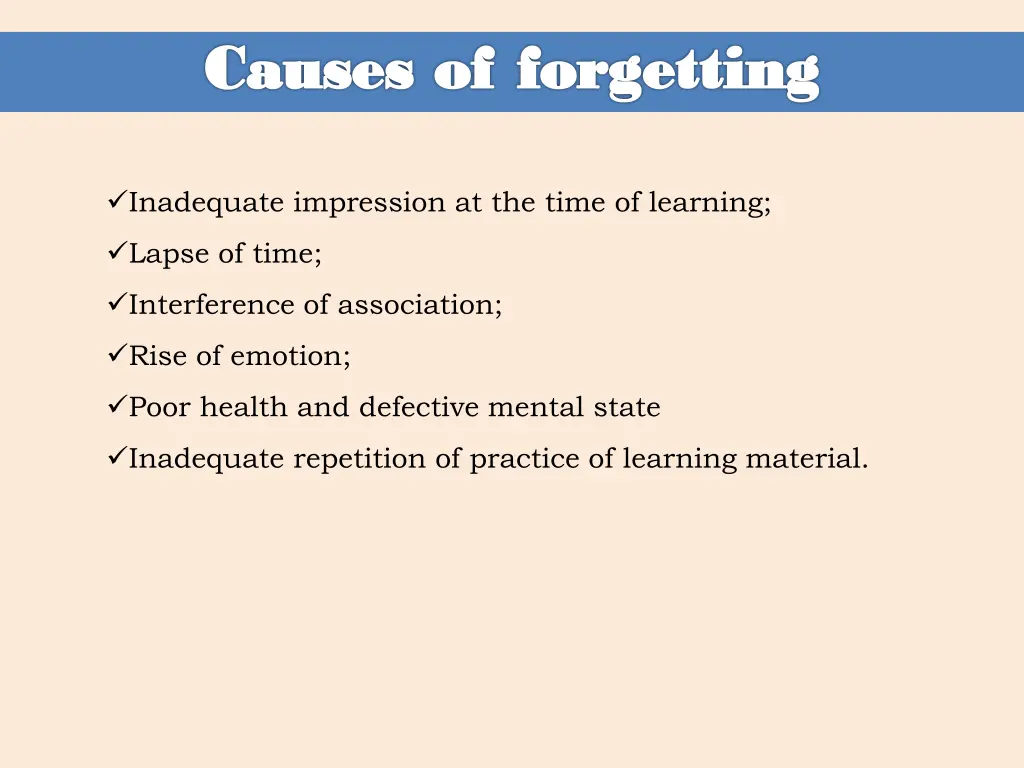 causes of forgetting