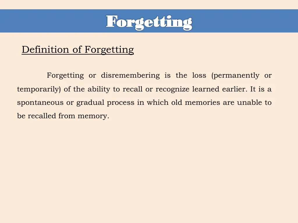 forgetting