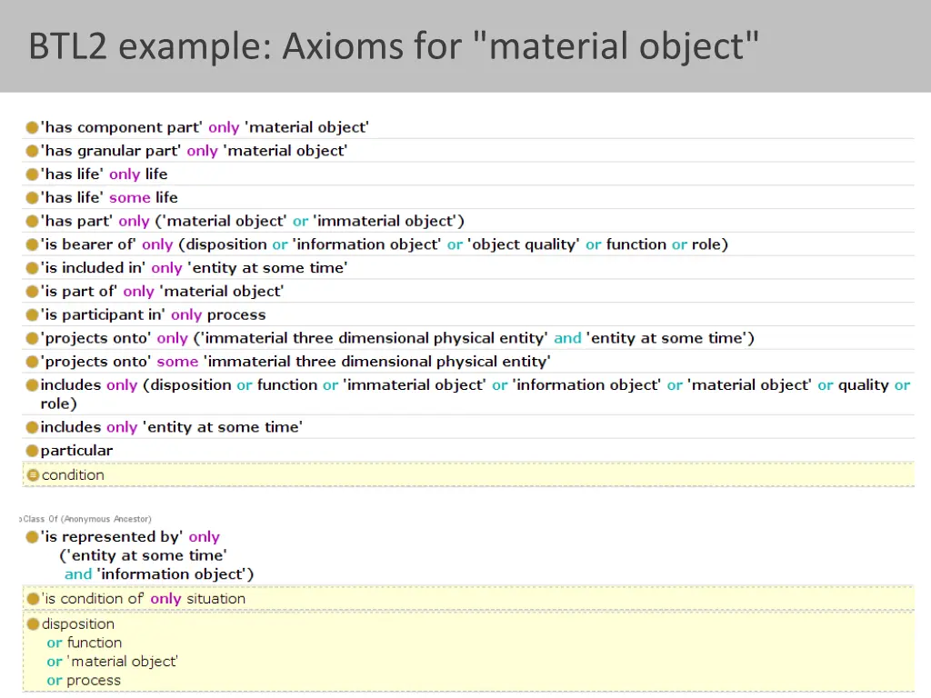 btl2 example axioms for material object
