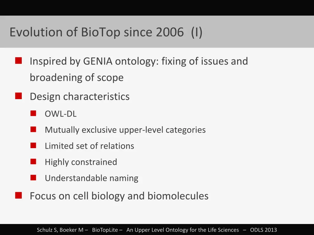 evolution of biotop since 2006 i i i