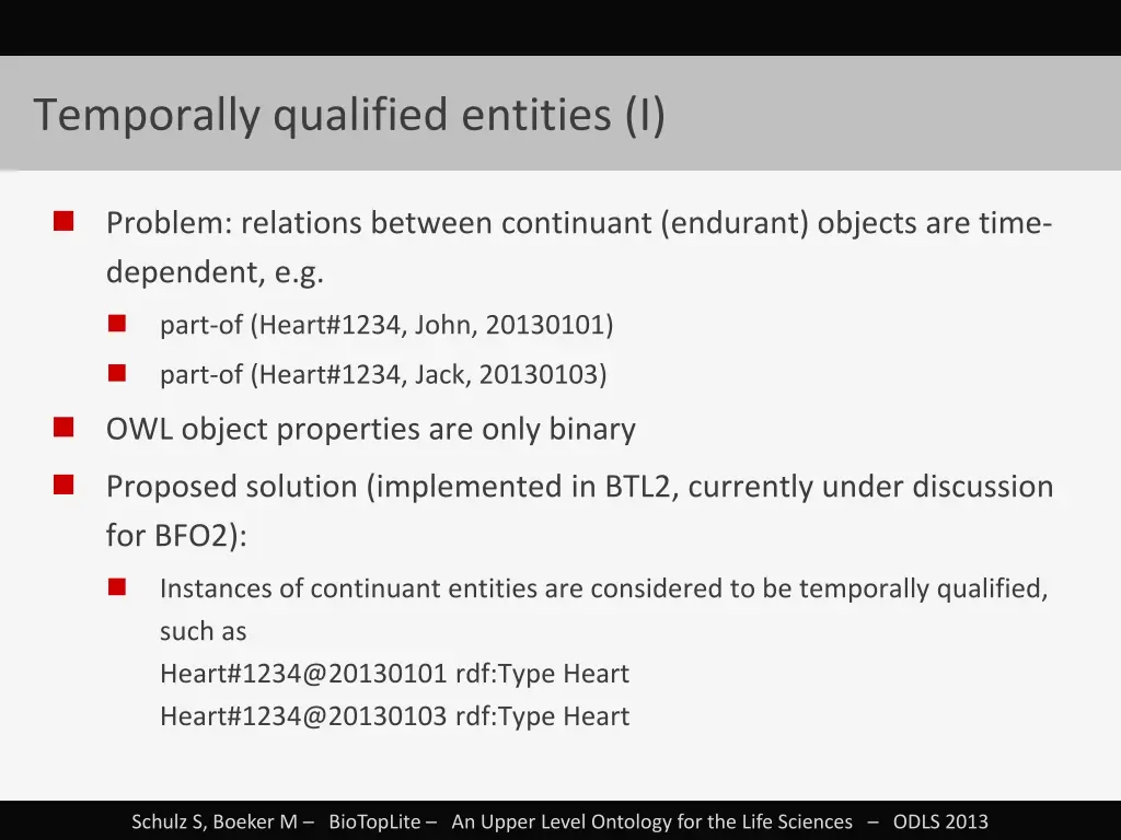 temporally qualified entities i