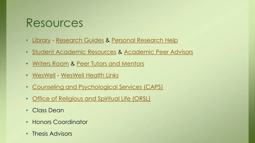 resources