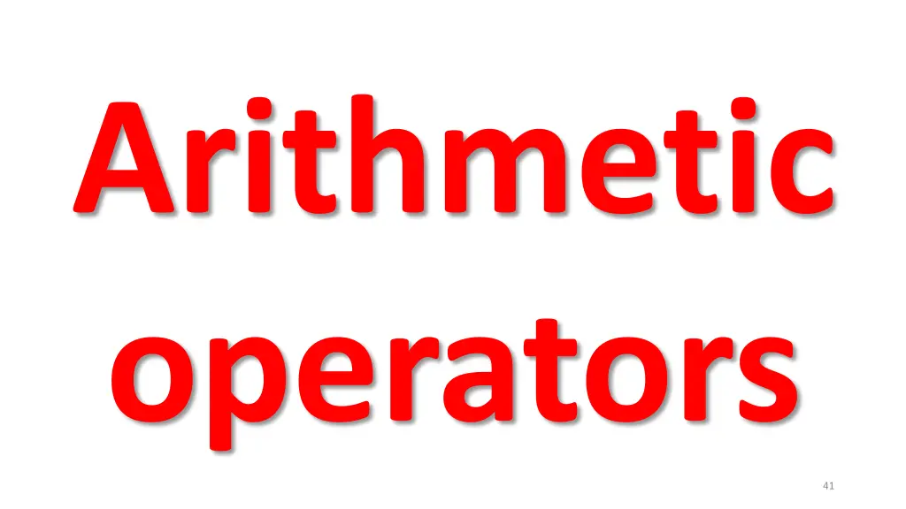 arithmetic operators