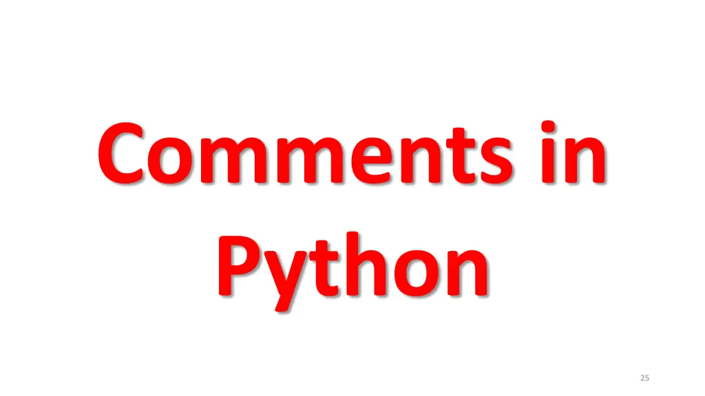 comments in python
