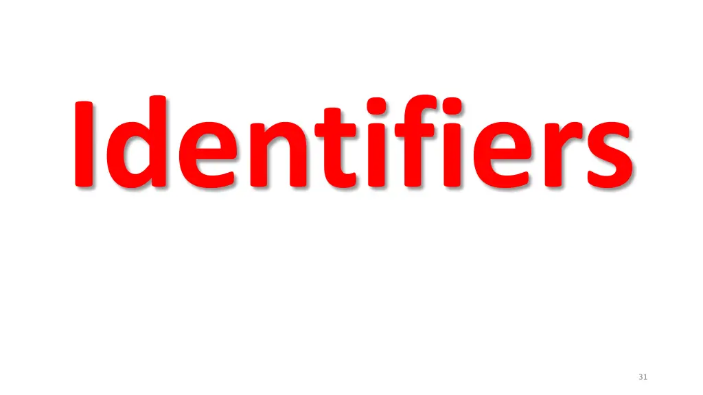 identifiers