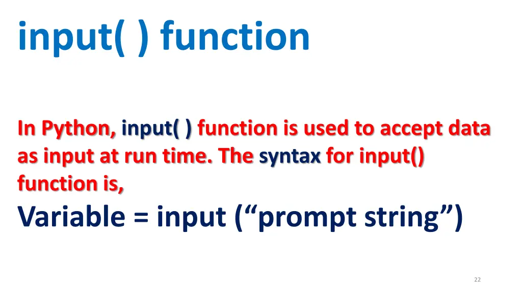 input function