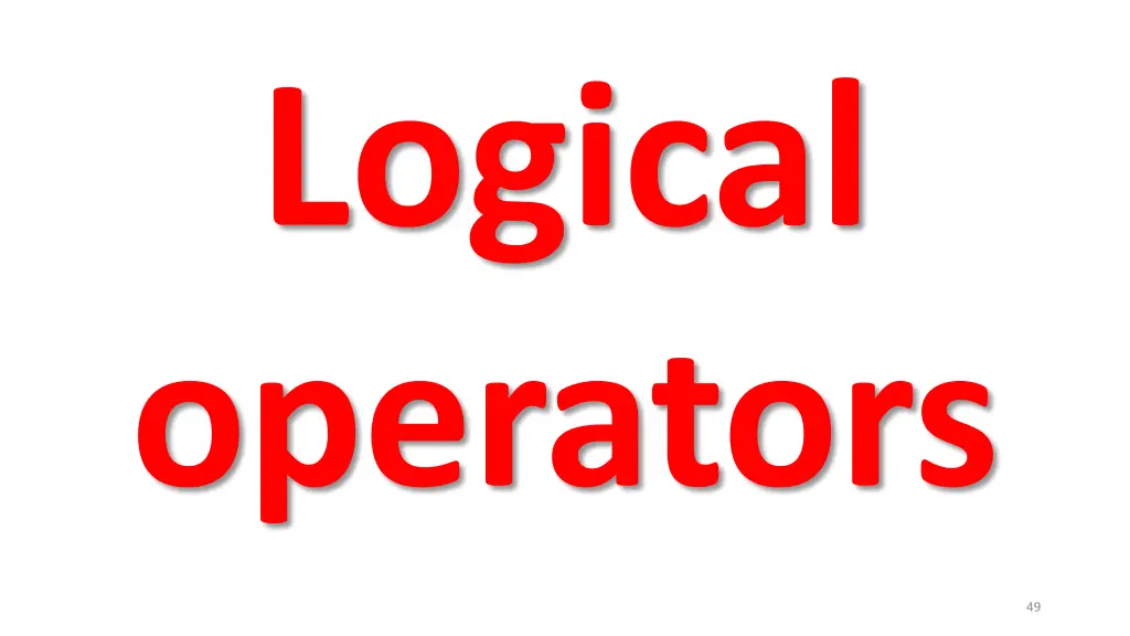 logical operators