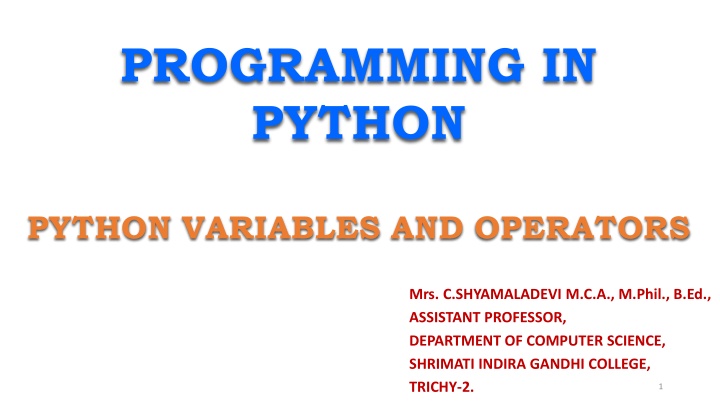 programming in python
