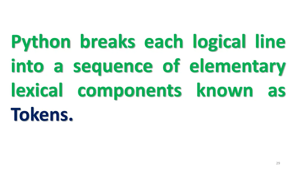 python breaks each logical line into a sequence