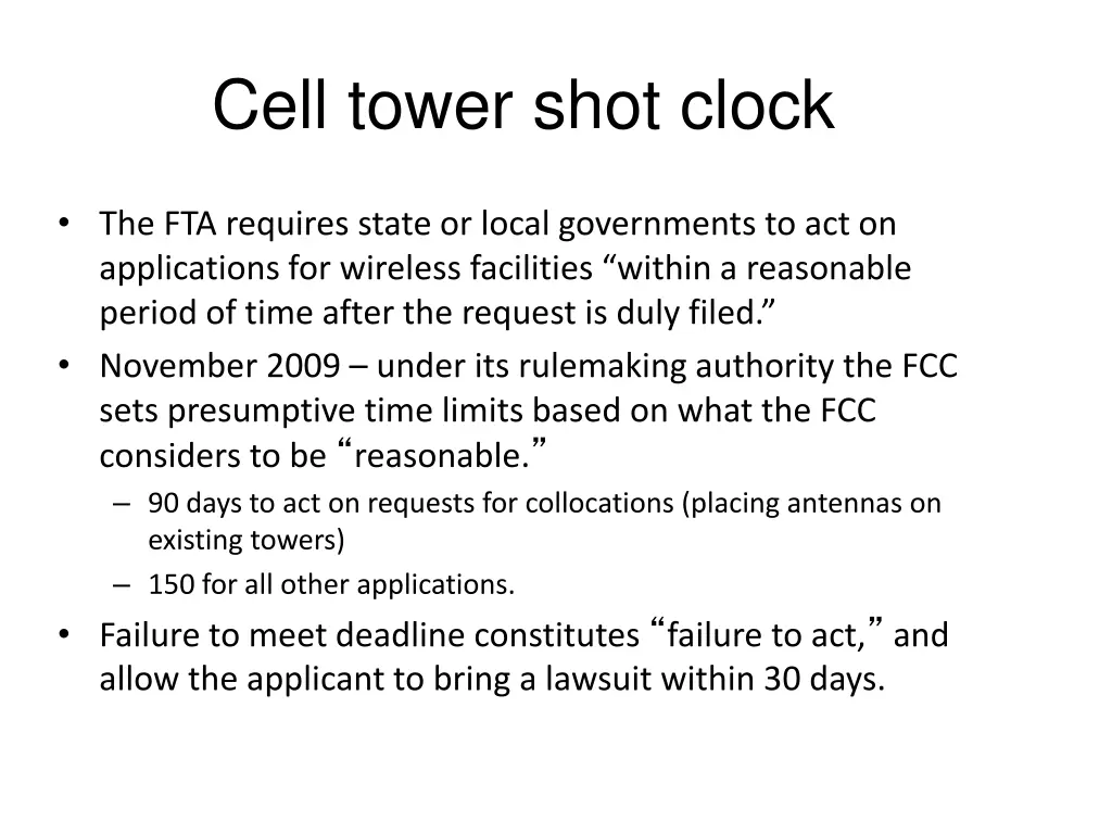 cell tower shot clock