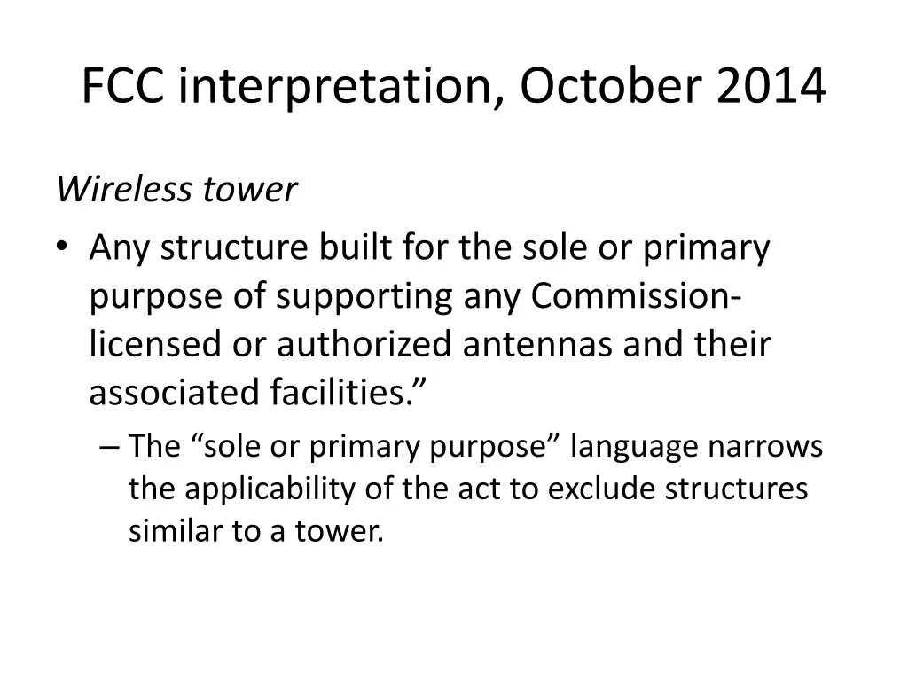 fcc interpretation october 2014 1