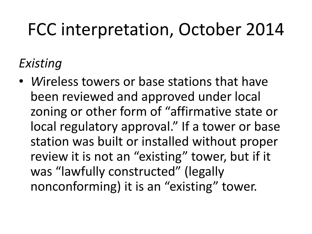 fcc interpretation october 2014
