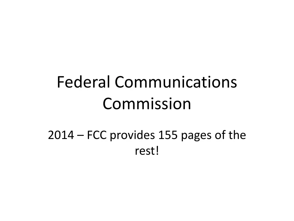 federal communications commission 1