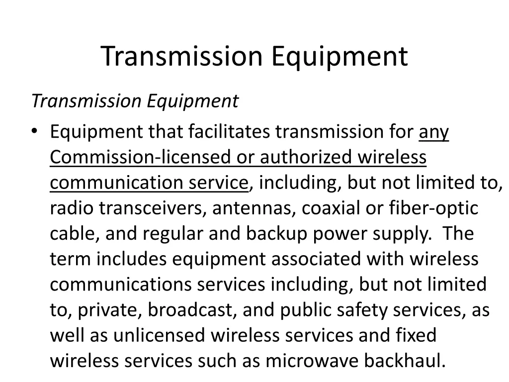 transmission equipment