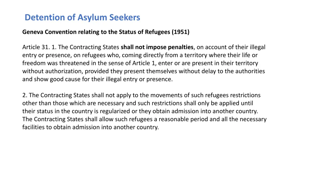 detention of asylum seekers