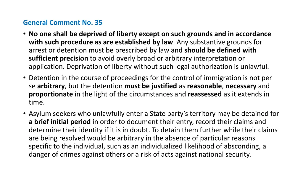 general comment no 35 no one shall be deprived