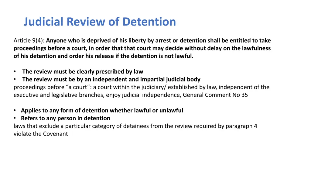 judicial review of detention