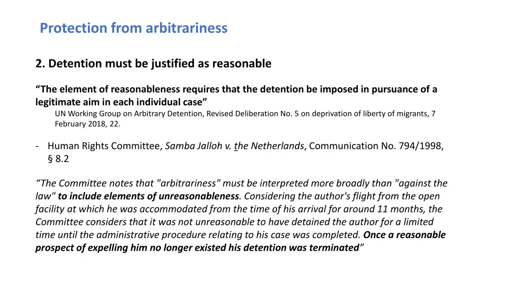 protection from arbitrariness 2