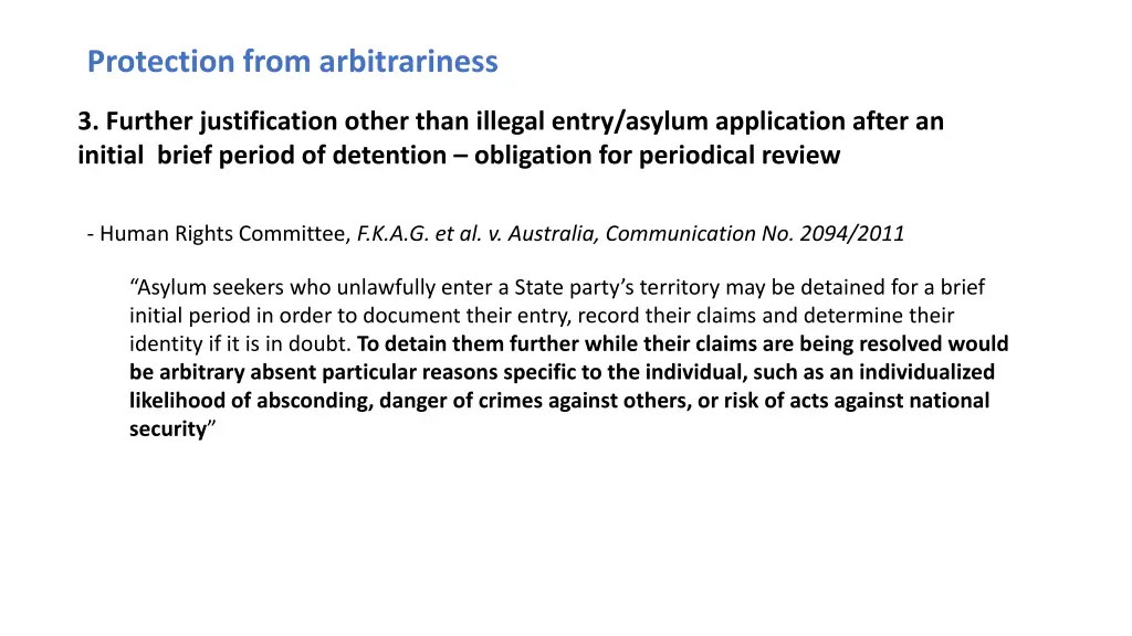 protection from arbitrariness 4