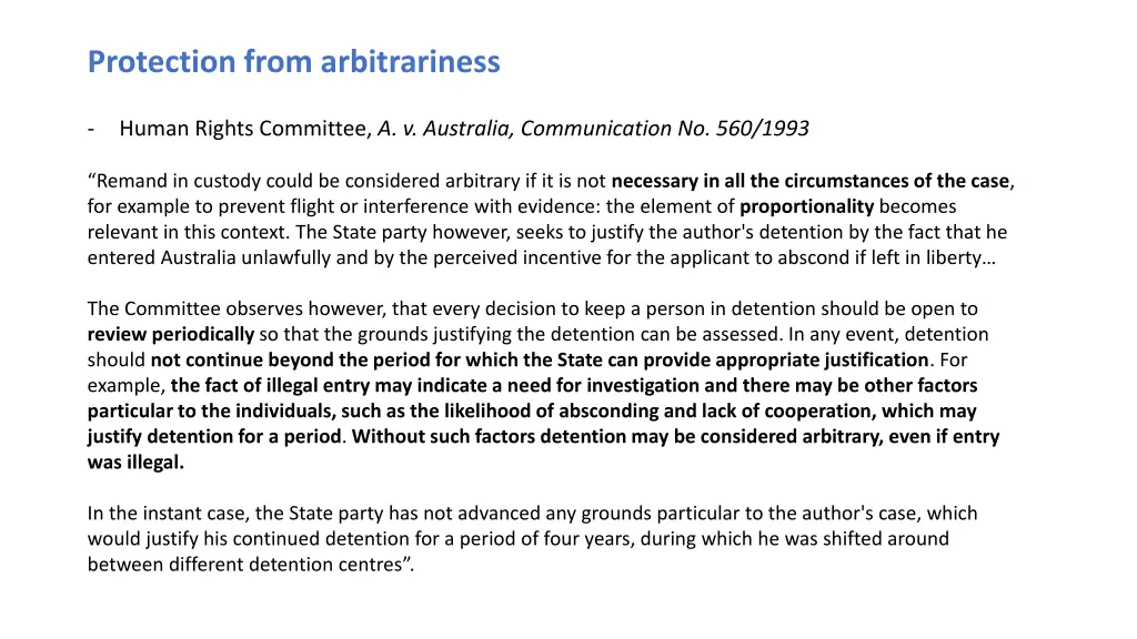 protection from arbitrariness 5