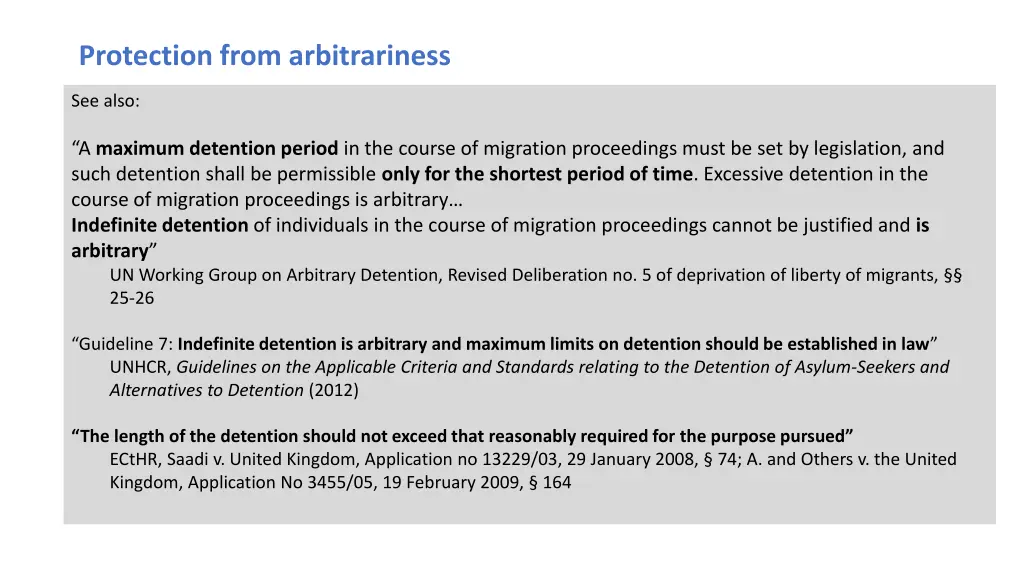 protection from arbitrariness 8