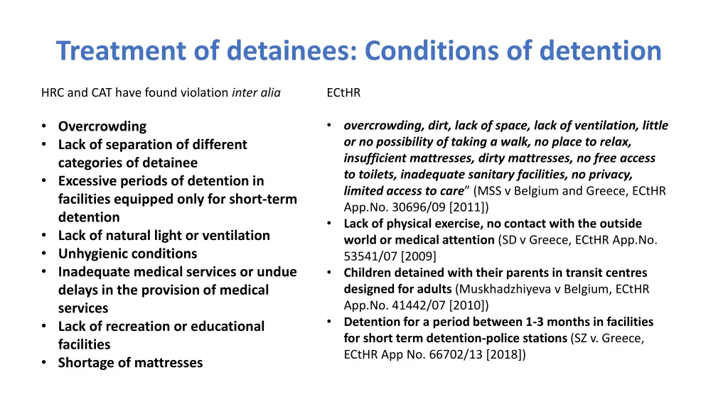treatment of detainees conditions of detention 3