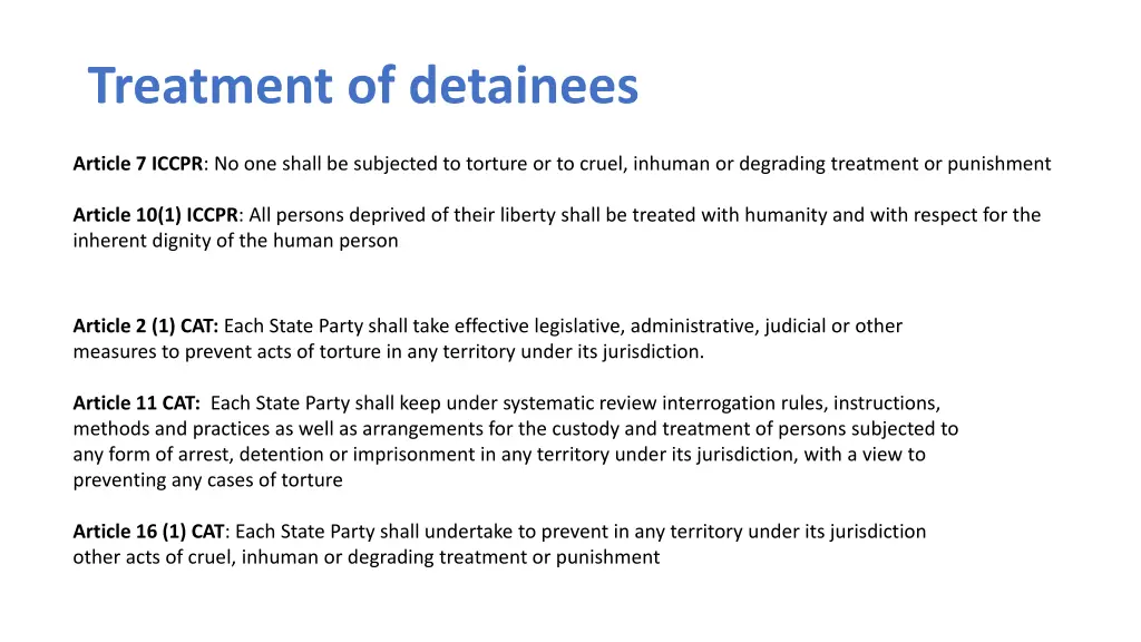 treatment of detainees