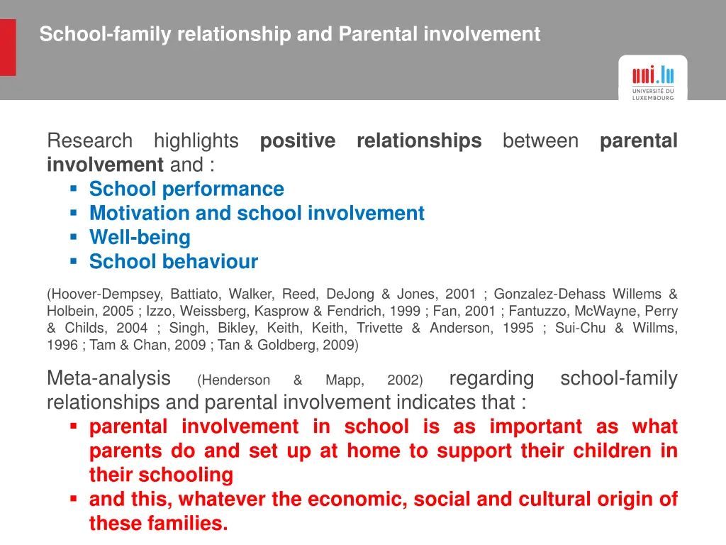 school family relationship and parental 1