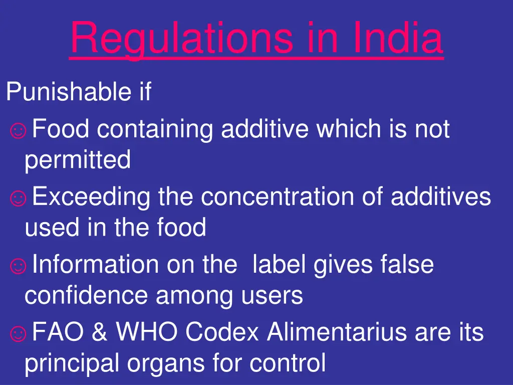regulations in india
