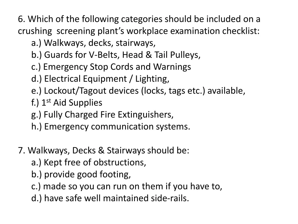 6 which of the following categories should