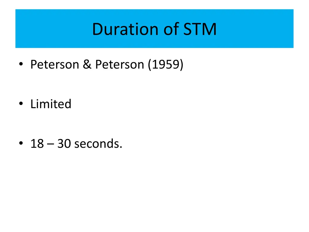 duration of stm 1