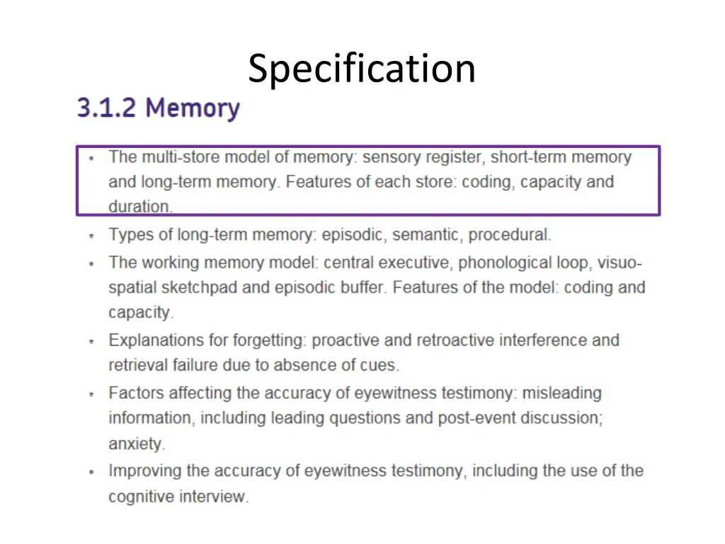 specification