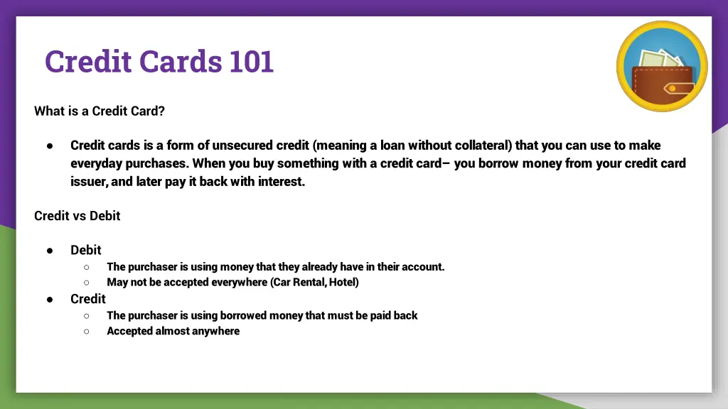 credit cards 101