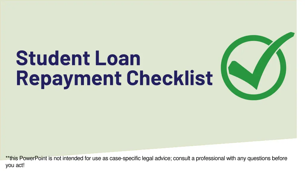 student loan repayment checklist