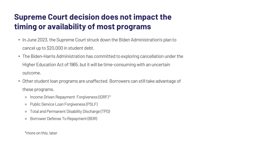 supreme court decision does not impact the timing
