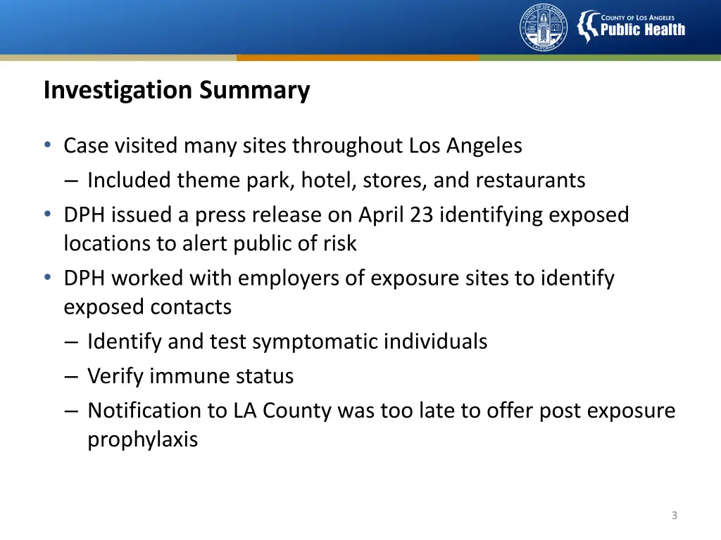 investigation summary