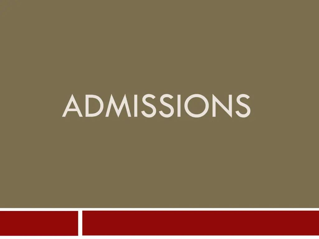 admissions