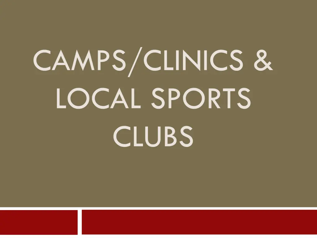 camps clinics local sports clubs